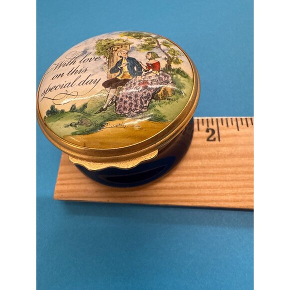 Halcyon Days Bilston & Battersea Small Enamel Box "With Love On This Special Day - Picture 6 of 8